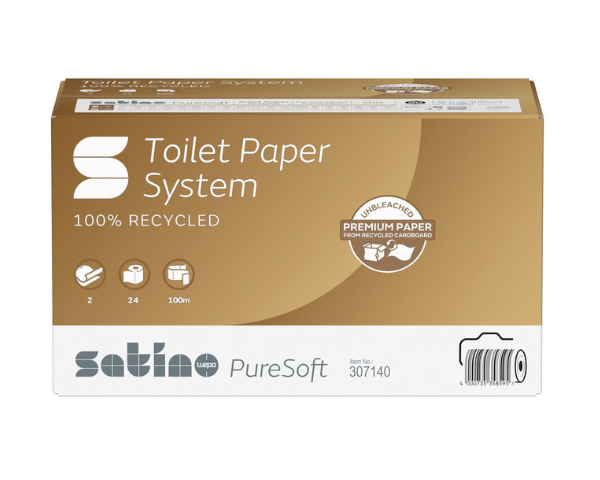 Satino puresoft Toilettenpapier mit Kappe 2-lagig (24x 100m)