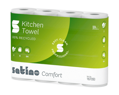 Satino Comfort Küchenrolle 2 Lagen 64 Blatt (8x 4 Rolle)