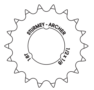 Ausrüstung Sturmey Archer 18T 1 8 Flachmodell Chrom
