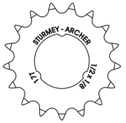 Ausrüstung Sturmey Archer 17T 1 8 Flachmodell Chrom - afbeelding 2