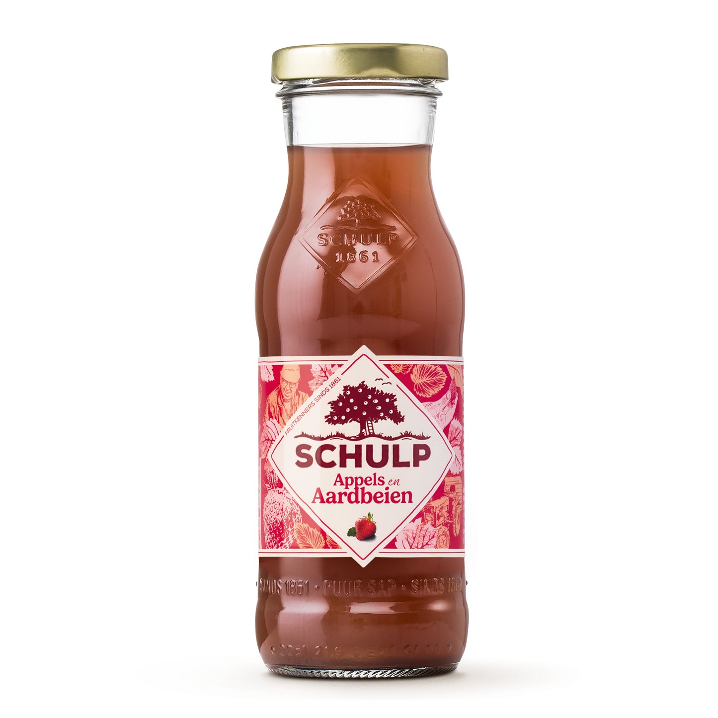 Jakobsmuschel-Apfel-Erdbeer-Saftflasche (15x 20cl)