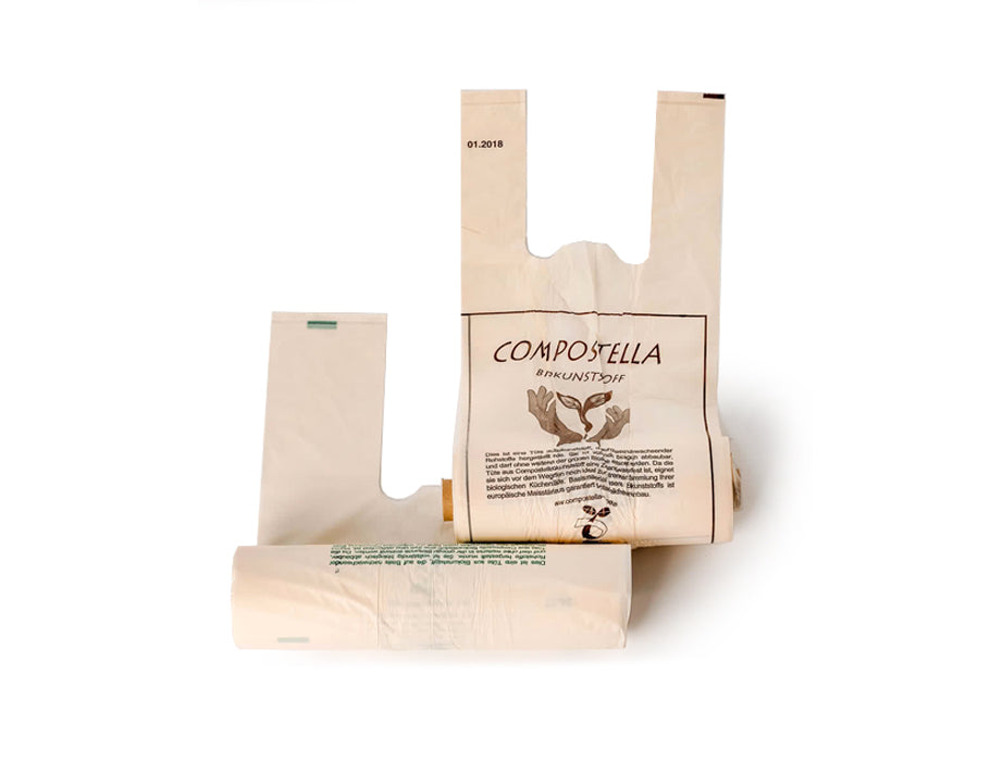 Compostela -Einkaufstaschen Bioplastische 24 l 100 Stücke auf Roll