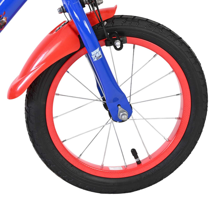Schall Sonic Prime Kinderfahrrad - Jungen - 14 Zoll - Blau Rot - Zwei Handbremsen