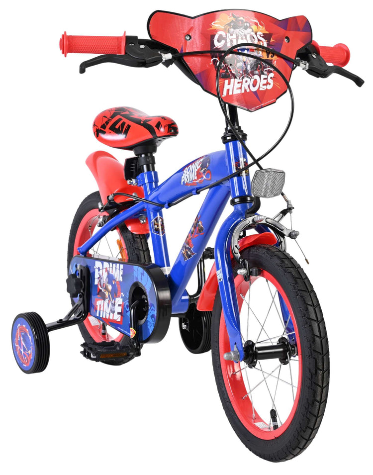 Schall Sonic Prime Kinderfahrrad - Jungen - 14 Zoll - Blau Rot - Zwei Handbremsen