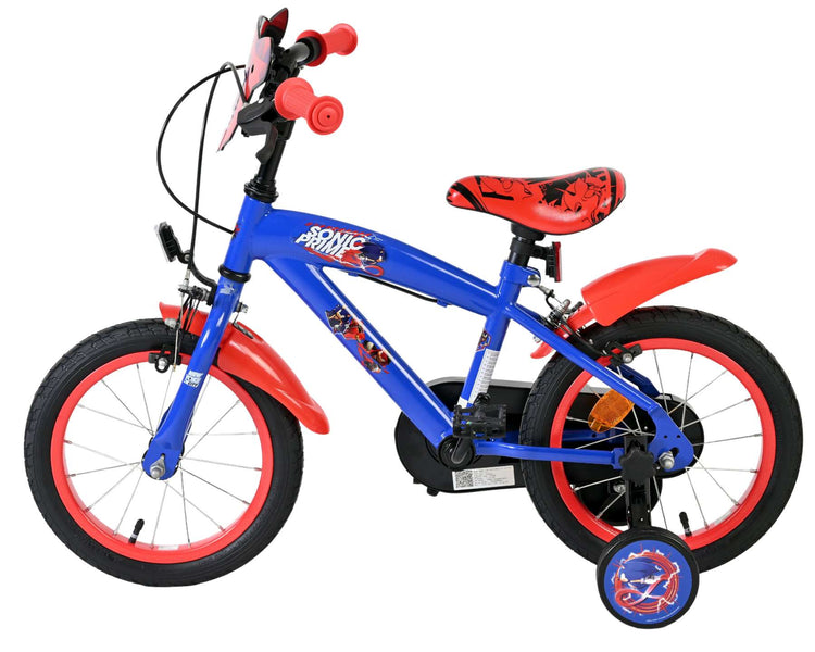 Schall Sonic Prime Kinderfahrrad - Jungen - 14 Zoll - Blau Rot - Zwei Handbremsen