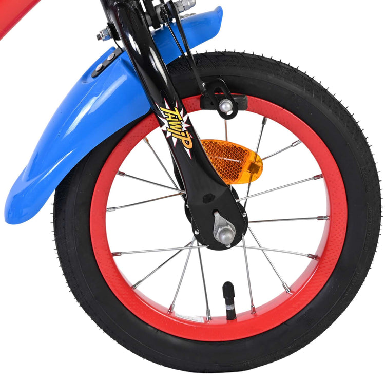 Spiderman Spider-Man Kinderfahrrad – Jungen – 12 Zoll – Blau Rot – Zwei Handbremsen