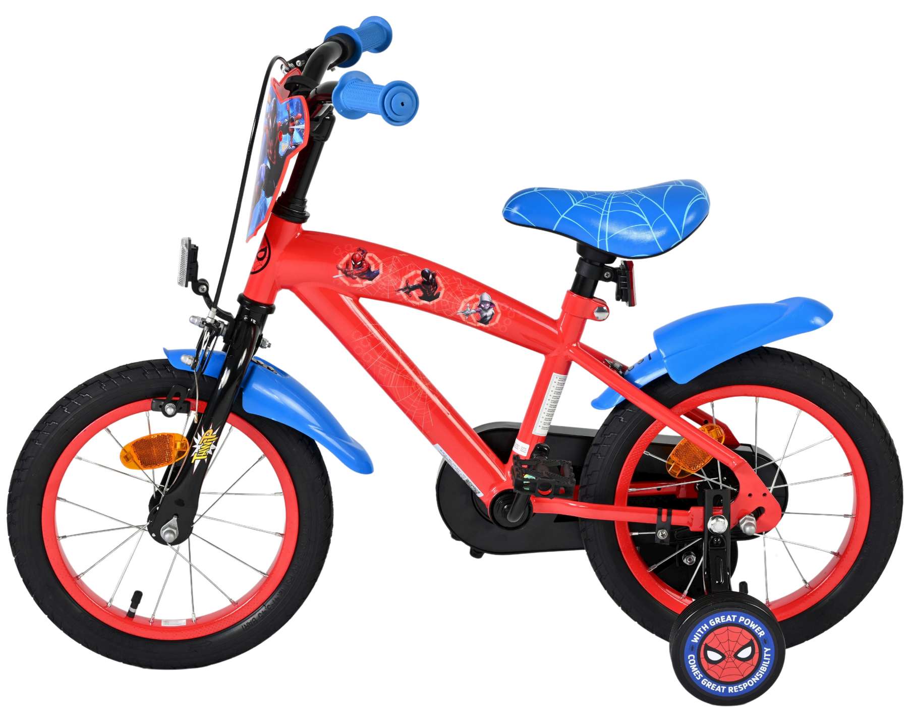 Spiderman Marvel Spider-Man Kinderfahrrad – Jungen – 14 Zoll – Rot Blau