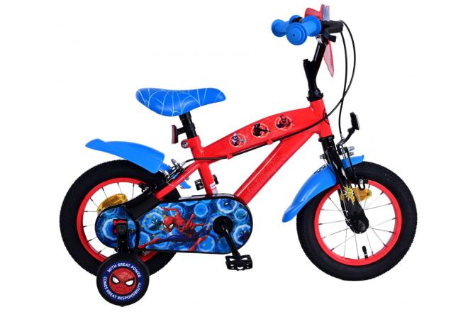 Ultimate Spider -Man Kinderbike - Jungen - 12 Zoll - Blaurot - Zwei Handbremsen