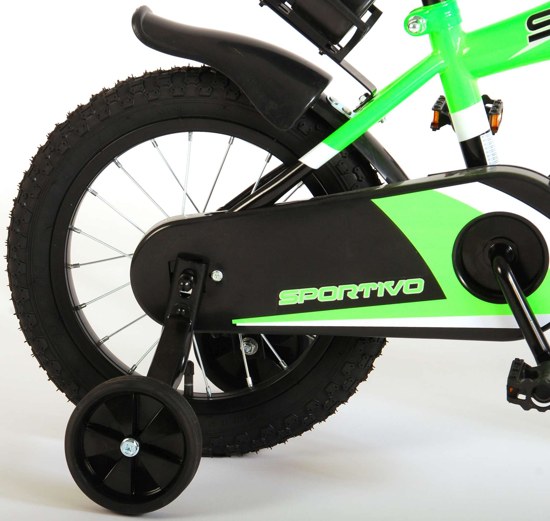 Volare Sportivo Kinderrad - Jungen - 14 Zoll - Neongrün schwarz - 95% versammelte