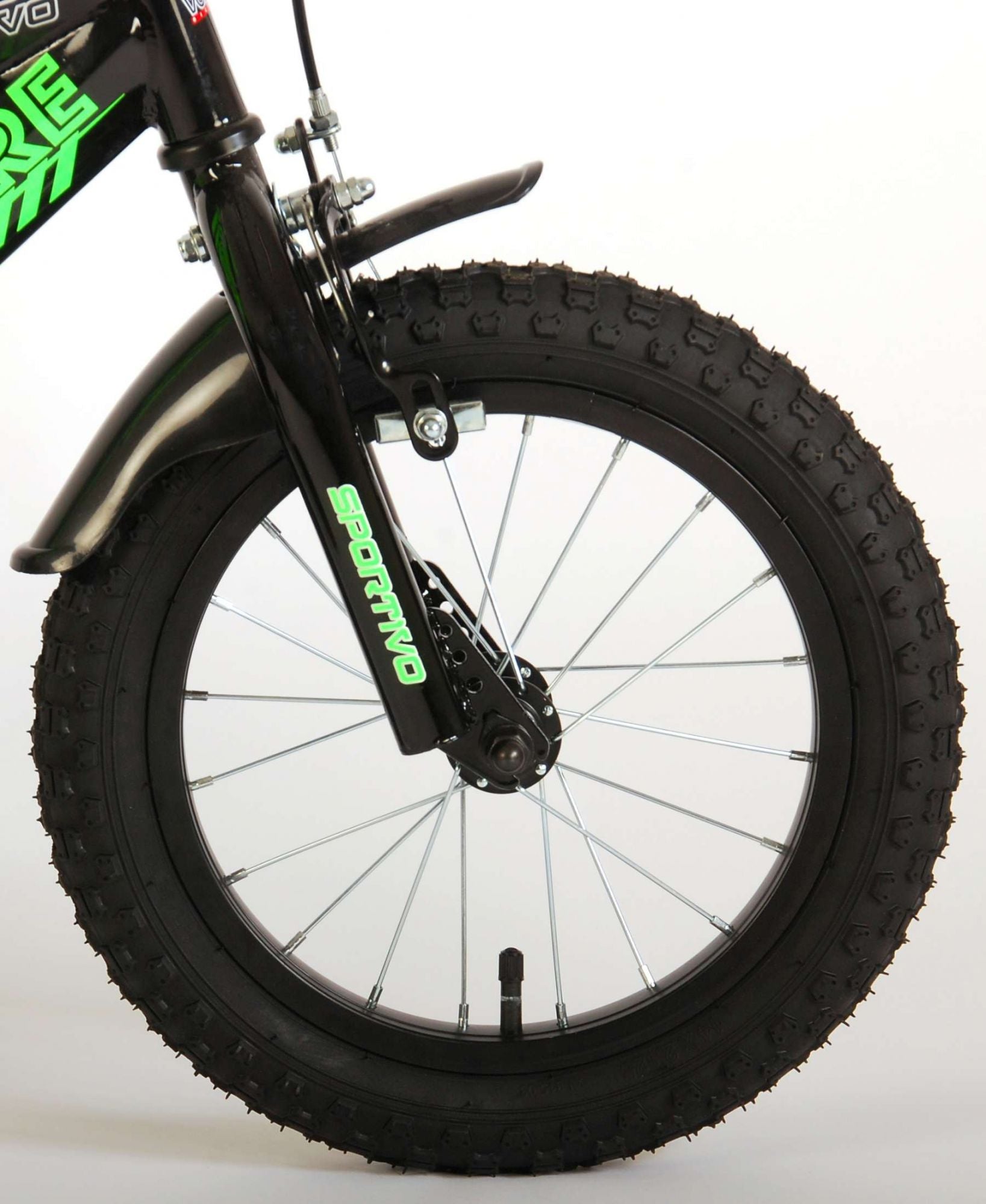 Volare Sportivo Kinderrad - Jungen - 14 Zoll - Neongrün schwarz - 95% versammelte