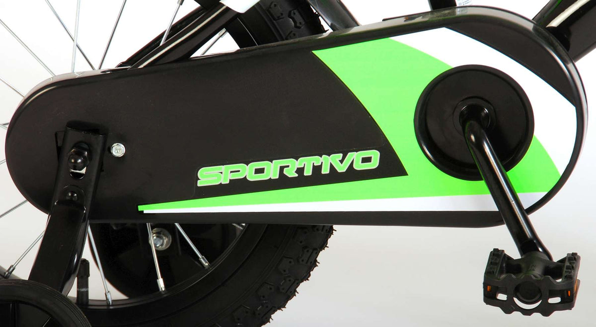 Volare Sportivo Kinderrad - Jungen - 14 Zoll - Neongrün schwarz - 95% versammelte