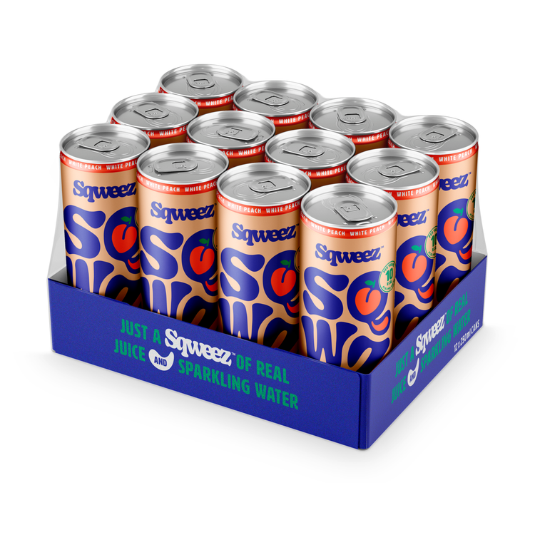 Sqweez weiße Pfirsichdose (12x 250ml)