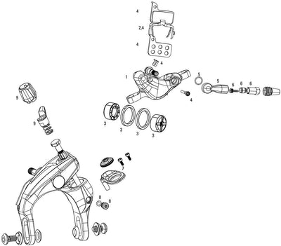 Sram BR. Hebel für.22 CX1 HYD. Heck BR. flache Halterung