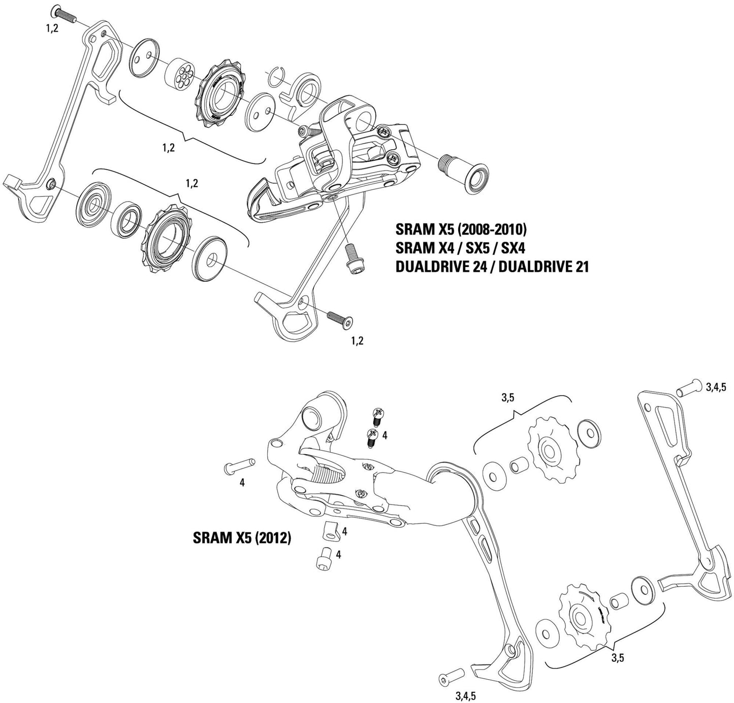 SRAM HINTERSAGE. X5 10-sp langes Käfig B