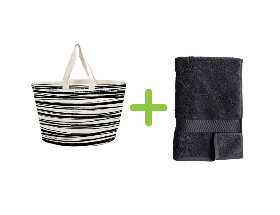 Bogevil Beach Bag + Badetuch (100x180 cm) Anthrazit