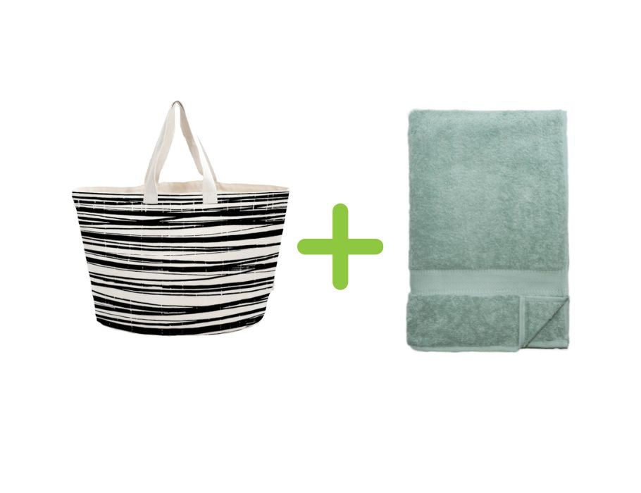 Bogevil Beach Bag + Badetuch (100x180 cm) Mineralgrün
