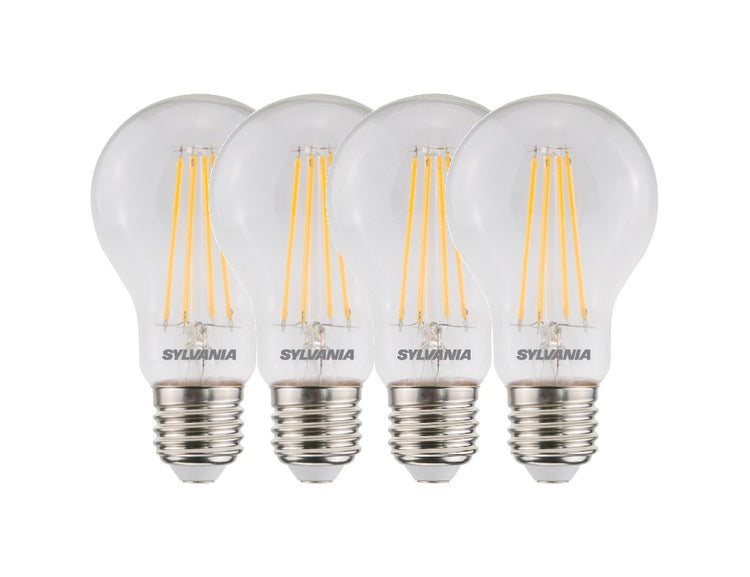 Sylvania LED -Lampe - E27 - 806 LM - Bol - Clear - Filament - 4 Stücke