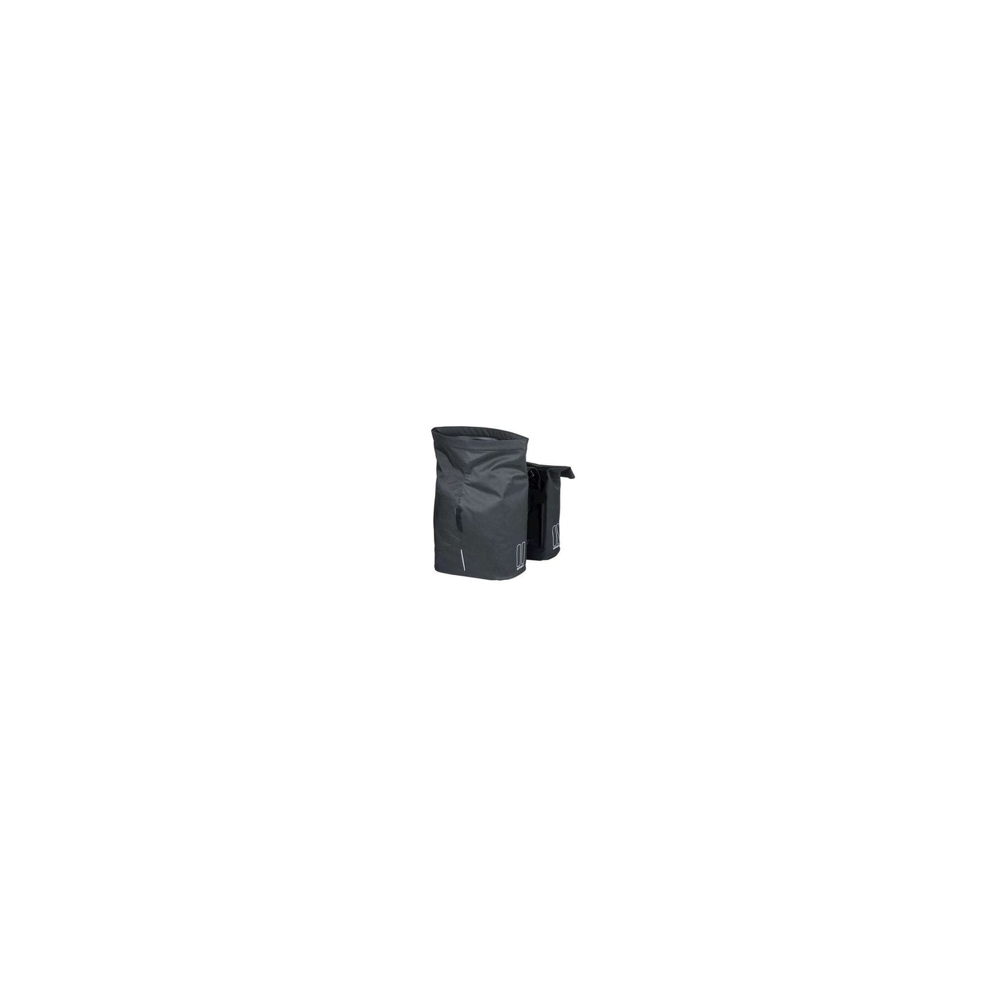Basil City Doppel-Fahrradtasche - wasserabweisendes Polyester - schwarz - Universal Bridge System - 28-32L