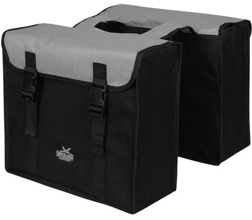 Greenlands Double Bag, schwarz-grau. Größe 38x34x13cm. Gesamtkapazität 35L
