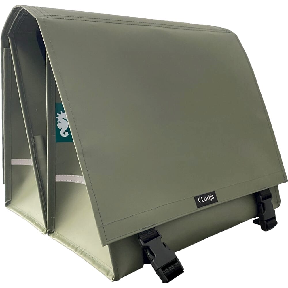 Clarijs Fahrradtasche Doppell PVC 40l mit Aussparung mattoliv
