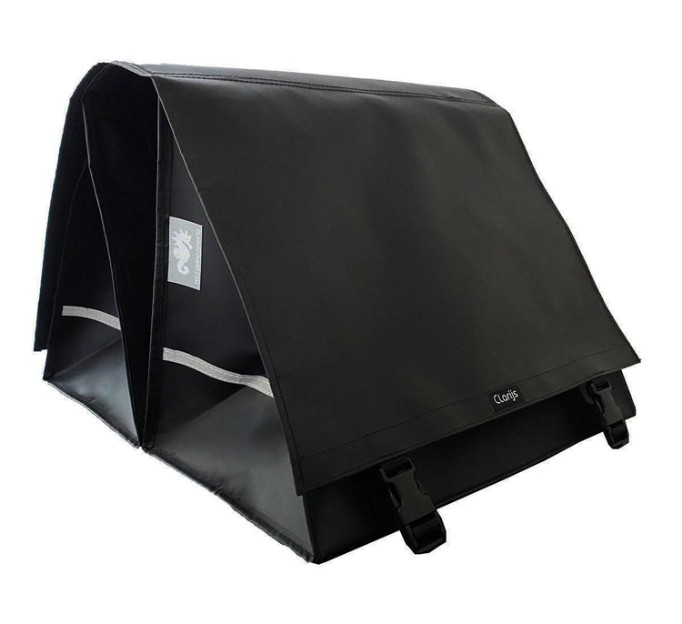 Clarijs Fahrradbeutel Doppel XXL PVC 70L mit Pause schwarz