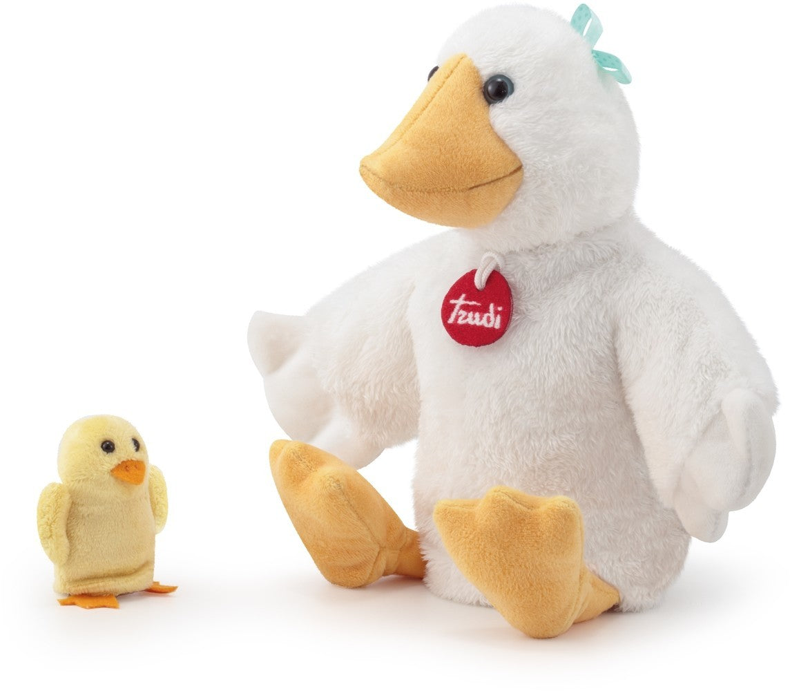 Handpuppengans mit Baby 33 cm