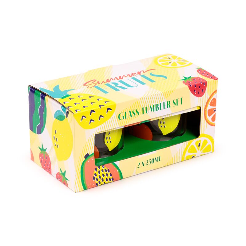 Sommer Obst -Set 2 Gläser Trinkgläser 350 ml