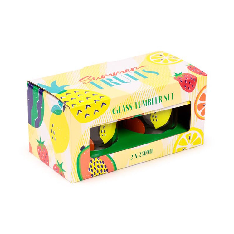 Sommer Obst -Set 2 Gläser Trinkgläser 350 ml