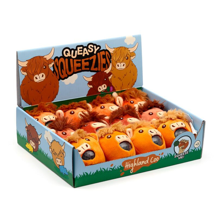 Queasy Squeezies Highland Coo Kuh Quetschspielzeug