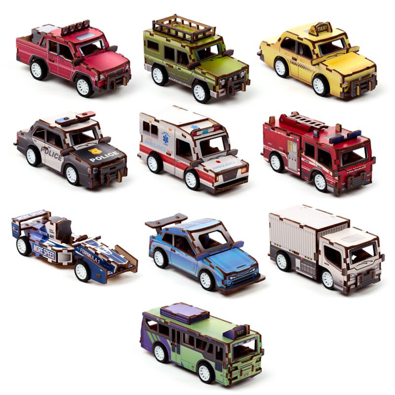 Motorisierte Fahrzeuge 48 Stücke 3d Holzkinderpuzzle für Kinder