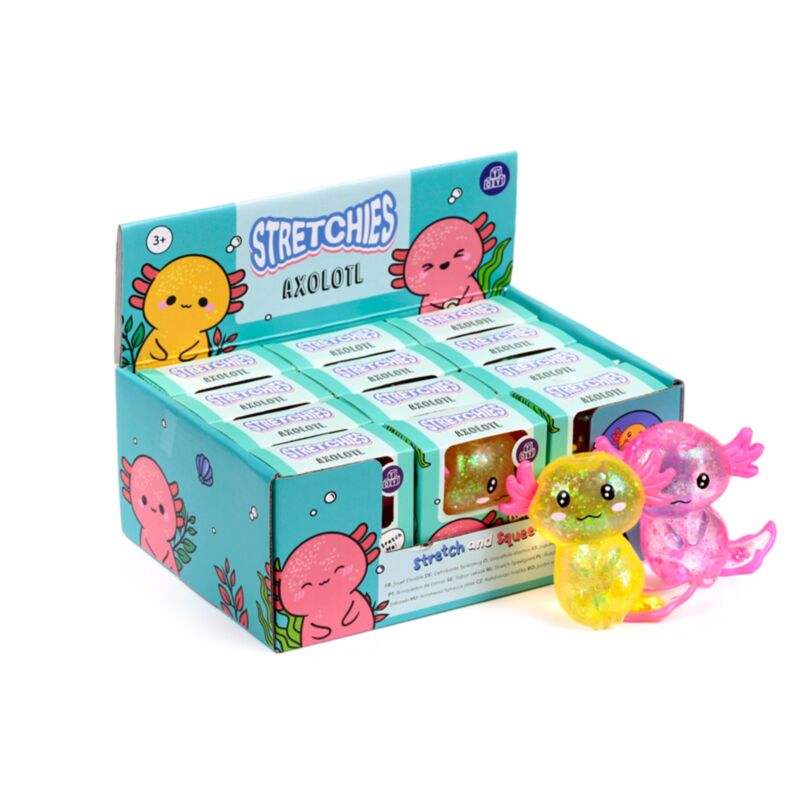 Quetschierbares Glitzer Axolotl Stressspielzeug