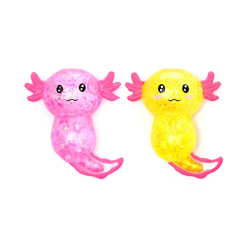 Quetschierbares Glitzer Axolotl Stressspielzeug