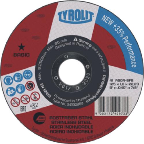 Tyrolit DSS 125x1,0mm A60R-BFB Basic Edelstahl | 25 Stk