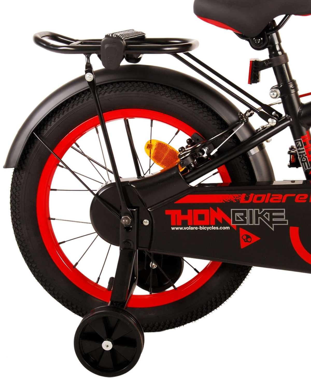 Volare Thombike Children's Bike - Jungen - 16 Zoll - Schwarzrot - Zwei Handbremsen