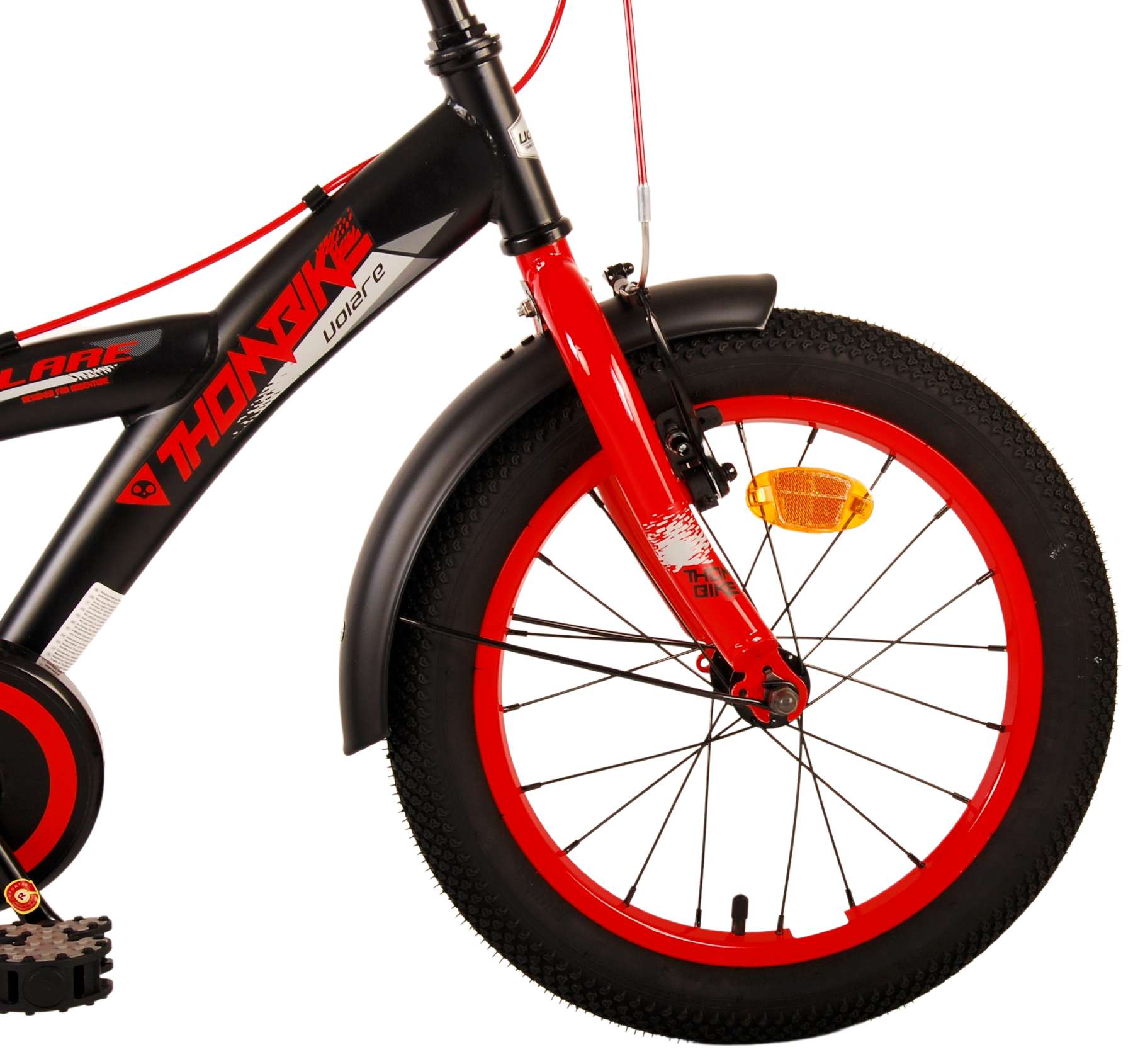 Volare Thombike Children's Bike - Jungen - 16 Zoll - Schwarzrot - Zwei Handbremsen