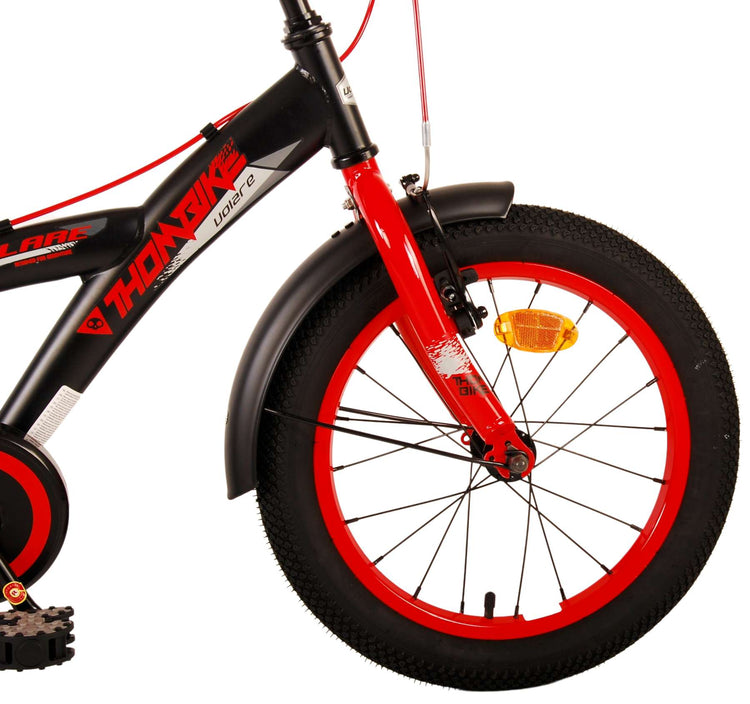 Volare Thombike Children's Bike - Jungen - 16 Zoll - Schwarzrot - Zwei Handbremsen