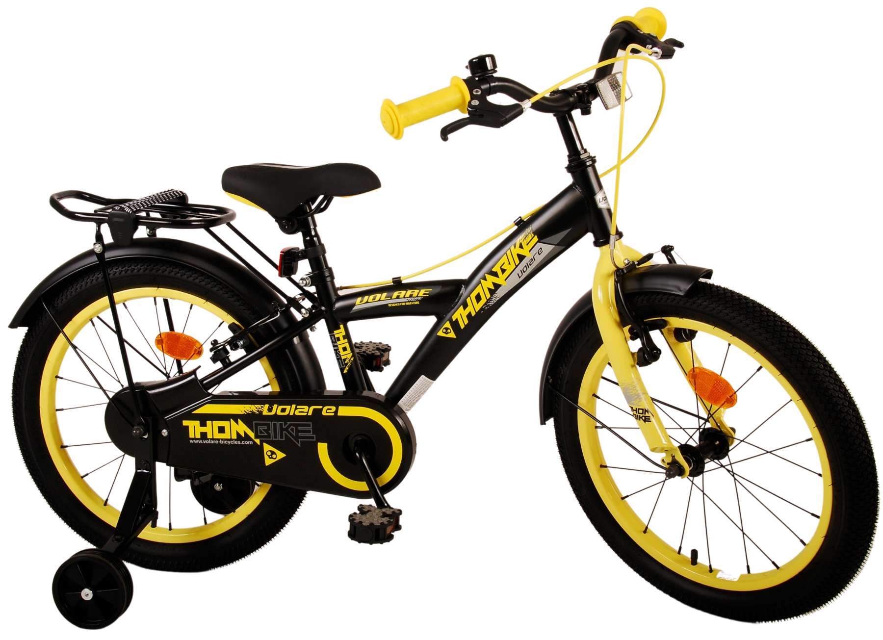 Volare Thombike Children's Bicycle - Jungen - 18 Zoll - Schwarzgelb - Zwei Handbremsen