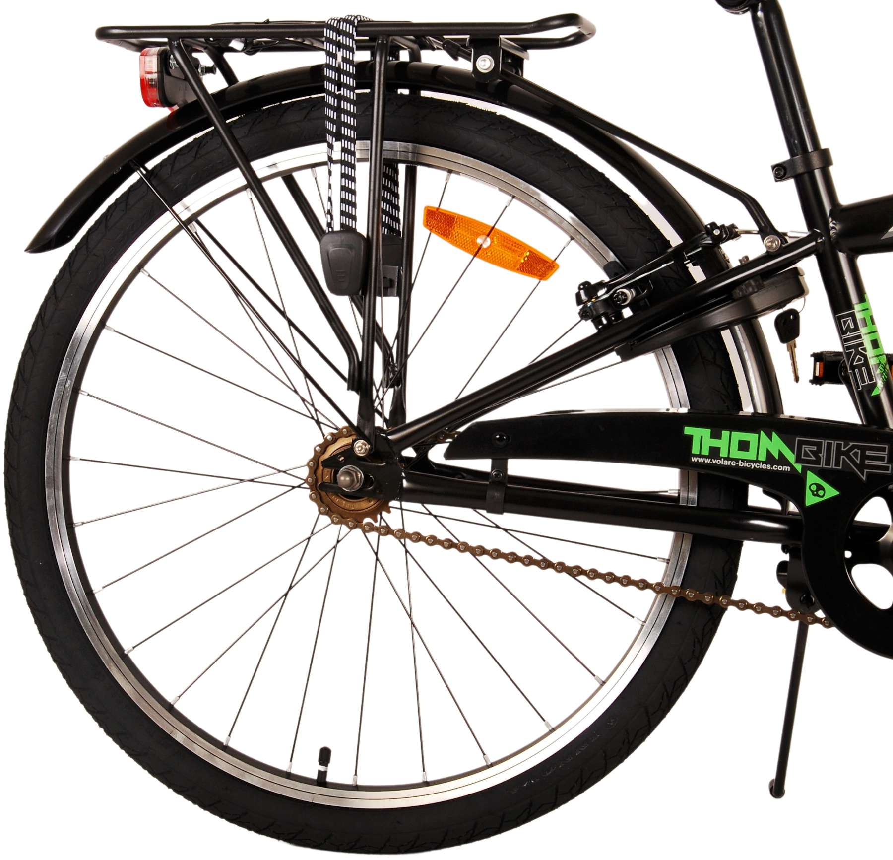 Volare Thombike Children's Bike - Jungen - 24 Zoll - Schwarzes Grün - Zwei Handbremsen