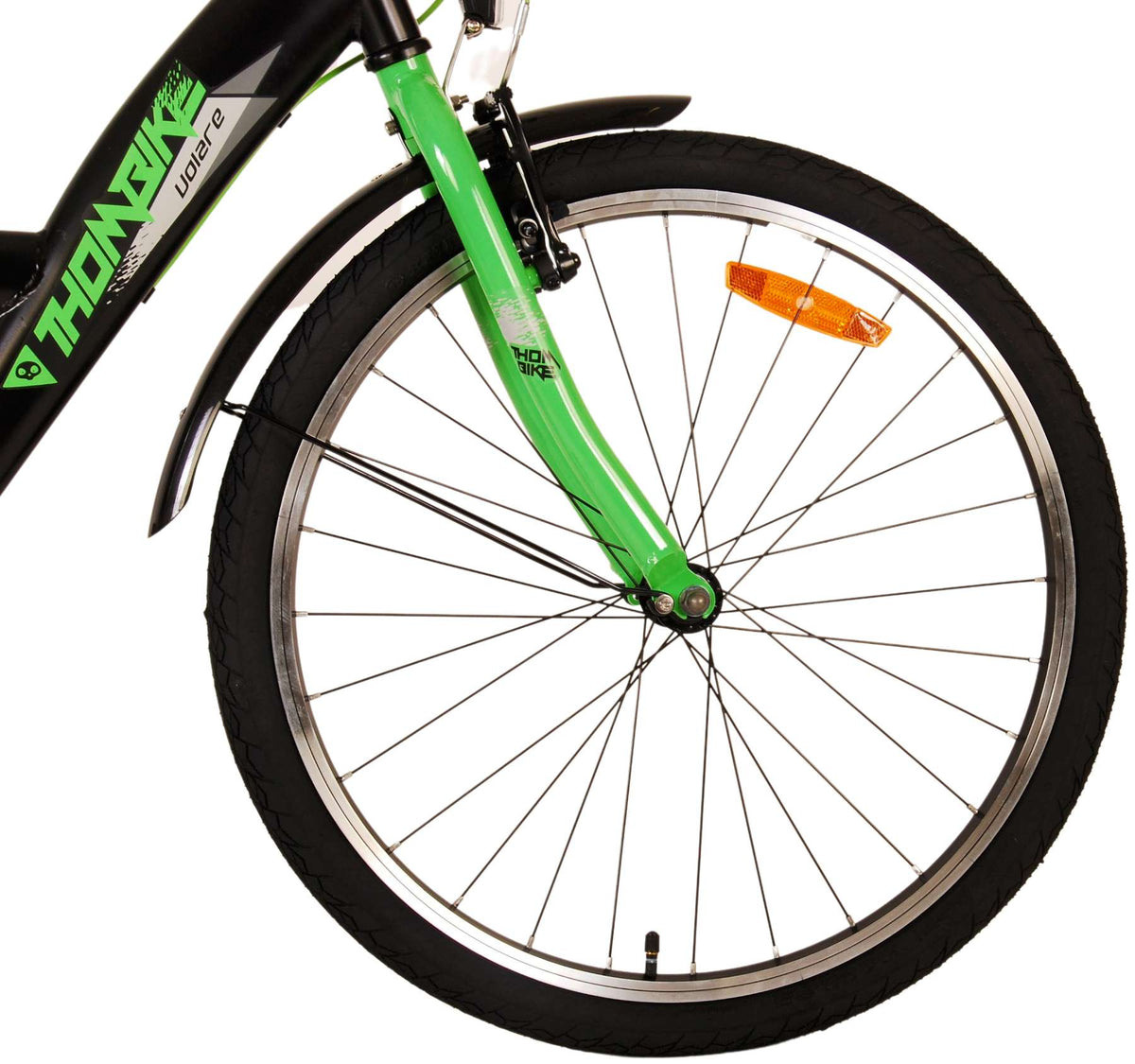 Volare Thombike Children's Bike - Jungen - 24 Zoll - Schwarzes Grün - Zwei Handbremsen
