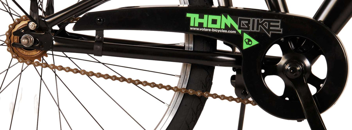 Volare Thombike Children's Bike - Jungen - 24 Zoll - Schwarzes Grün - Zwei Handbremsen