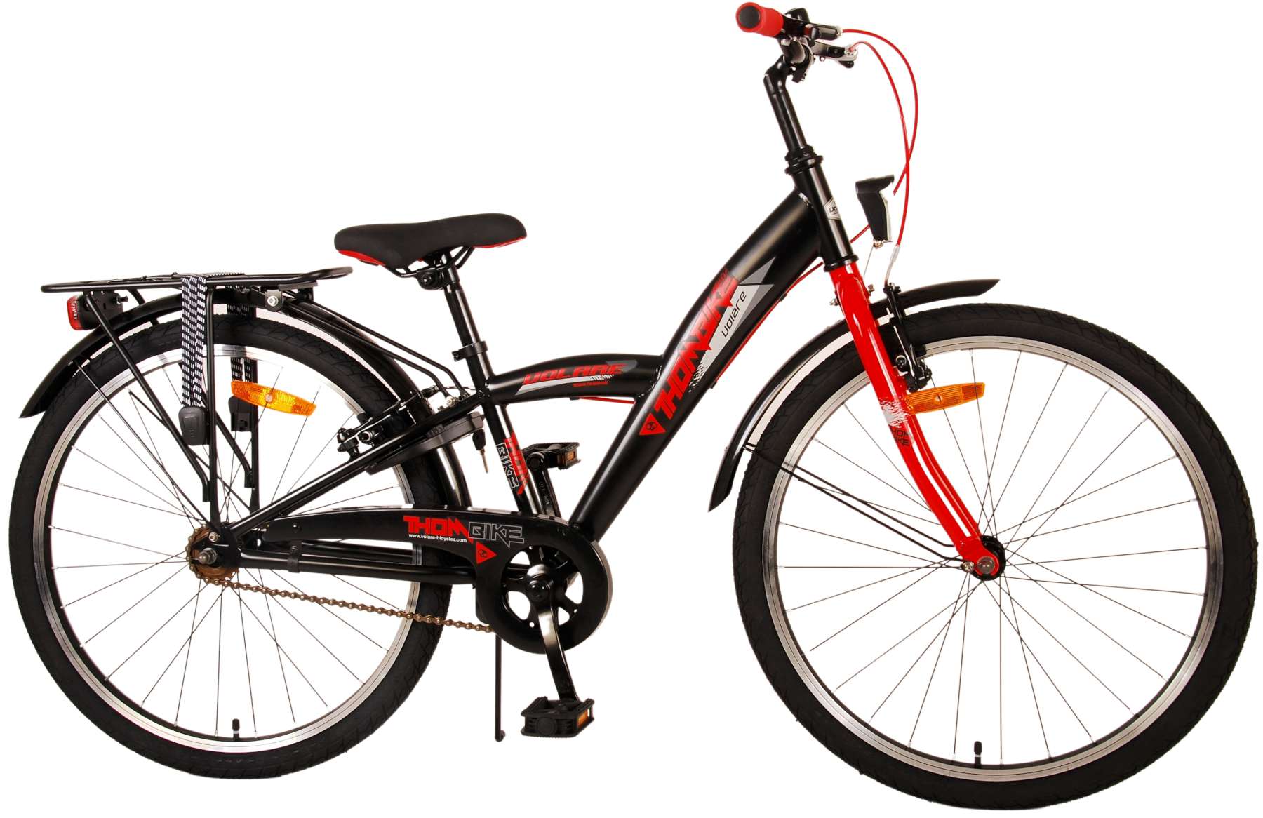 Volare Thombike Children's Bike - Jungen - 24 Zoll - Schwarzrot - Zwei Handbremsen