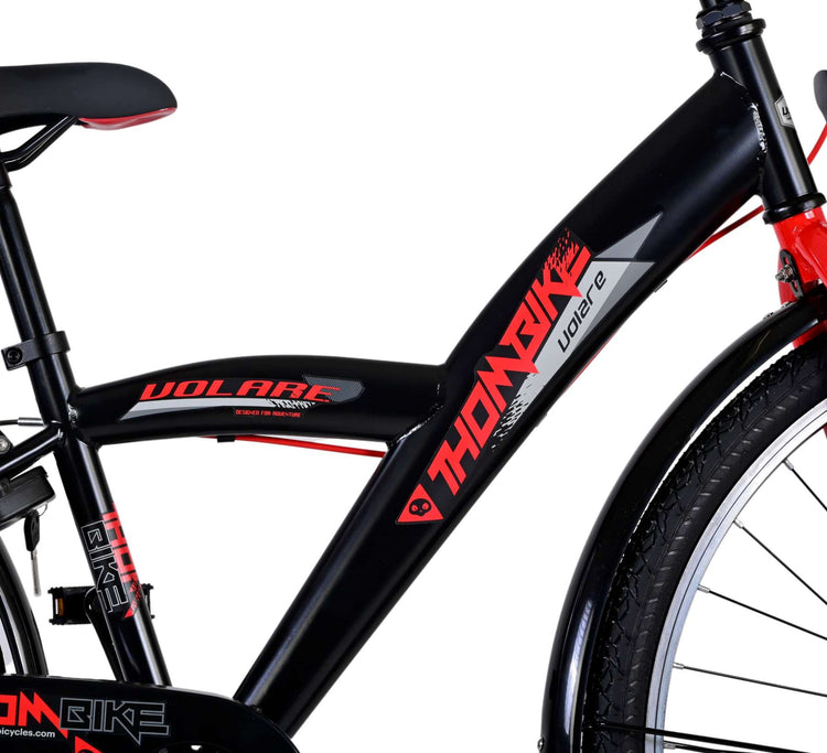 Volare Thombike Children's Bike - Jungen - 26 Zoll - Schwarzrot - Zwei Handbremsen