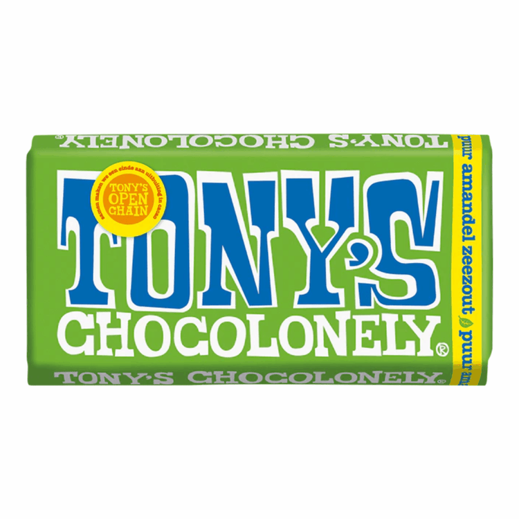Tony's Chocolonely Tafel dunkle Schokolade mit Mandel und Meersalz (15x 180gr)