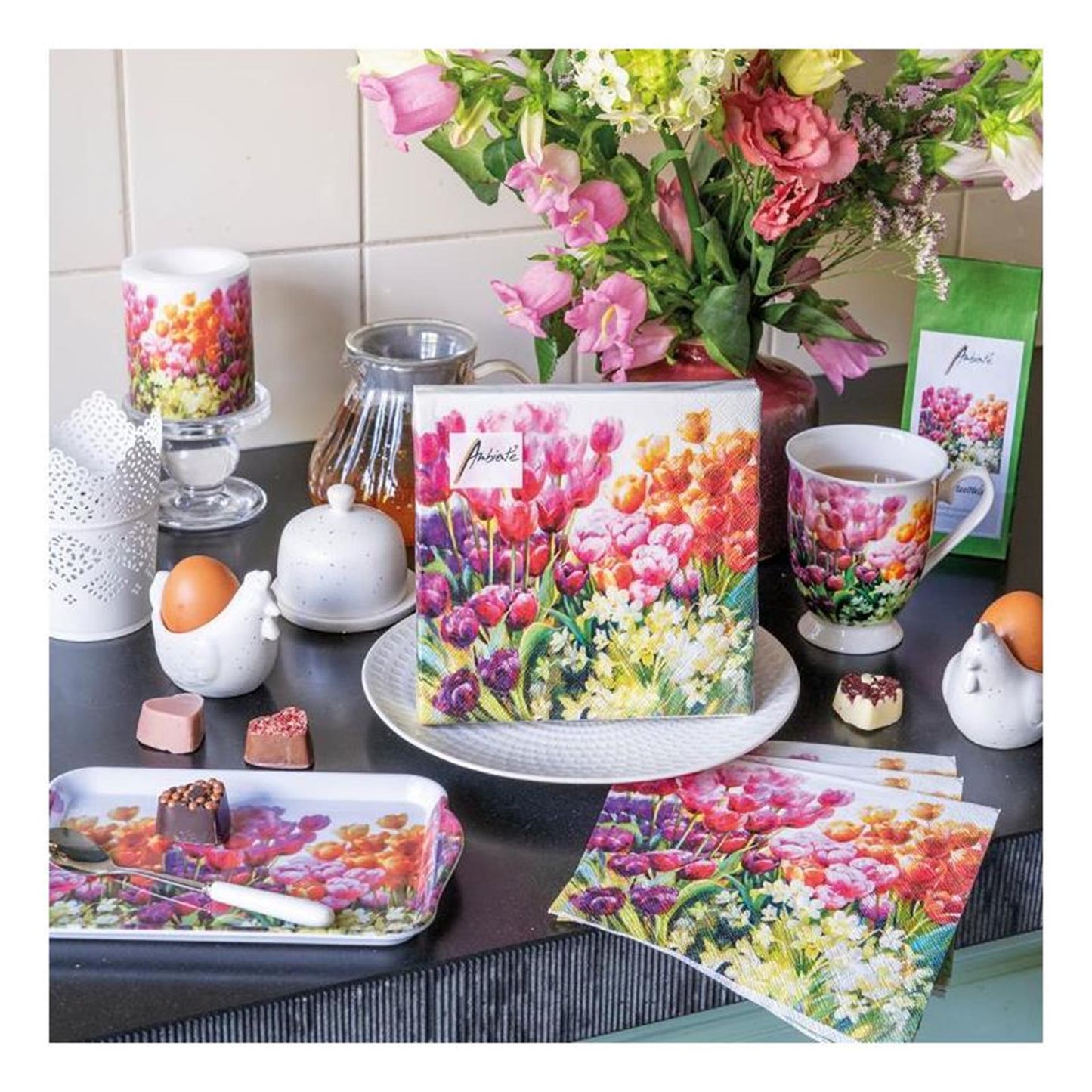 Ambiente Serviette 25cm Tulpen 20 Stück