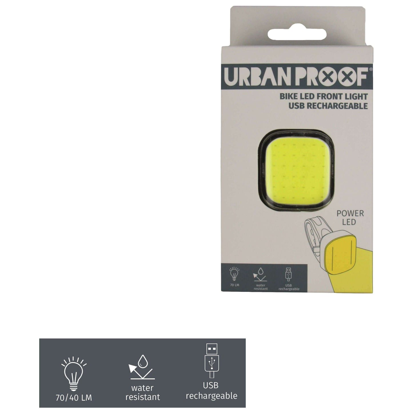 UrbanProof Hochleistungsscheinwerfer gelb USB