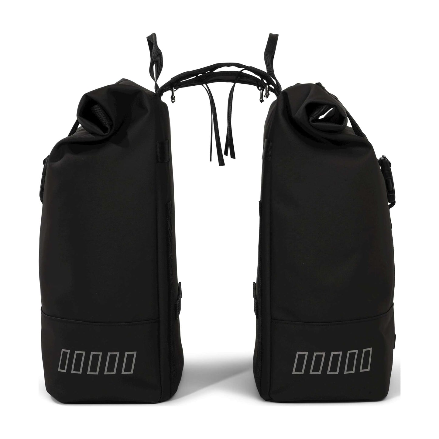 Urbanfester städtischer Rolltop Doppelfahrradbeutel 38 Liter schwarz