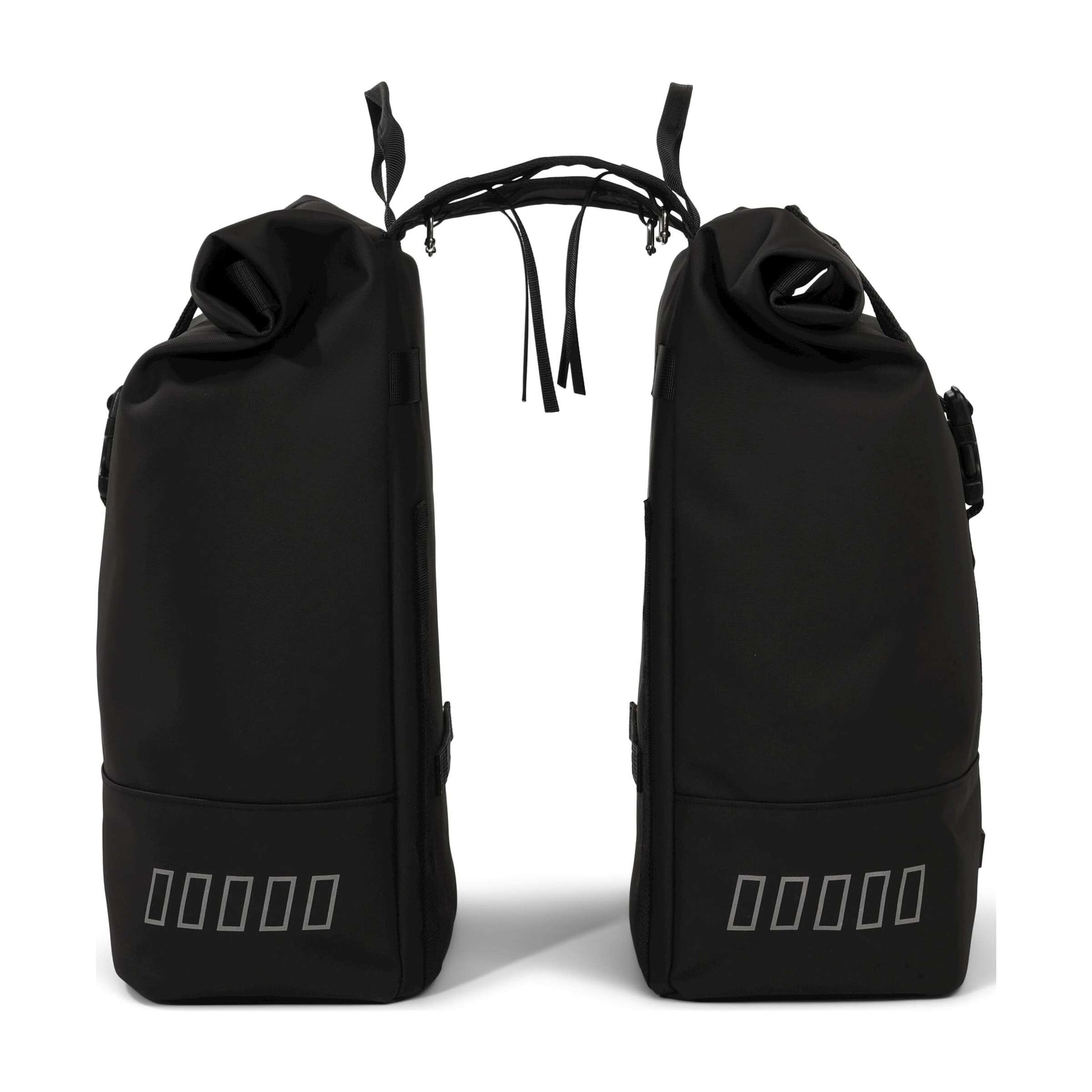 Urbanfester städtischer Rolltop Doppelfahrradbeutel 38 Liter schwarz