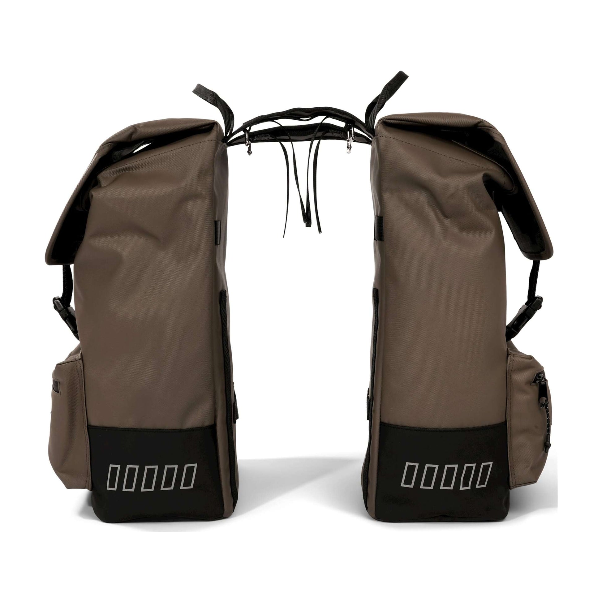Urbanfester städtischer Fracht -Doppelfahrradbeutel 38 Liter Braun