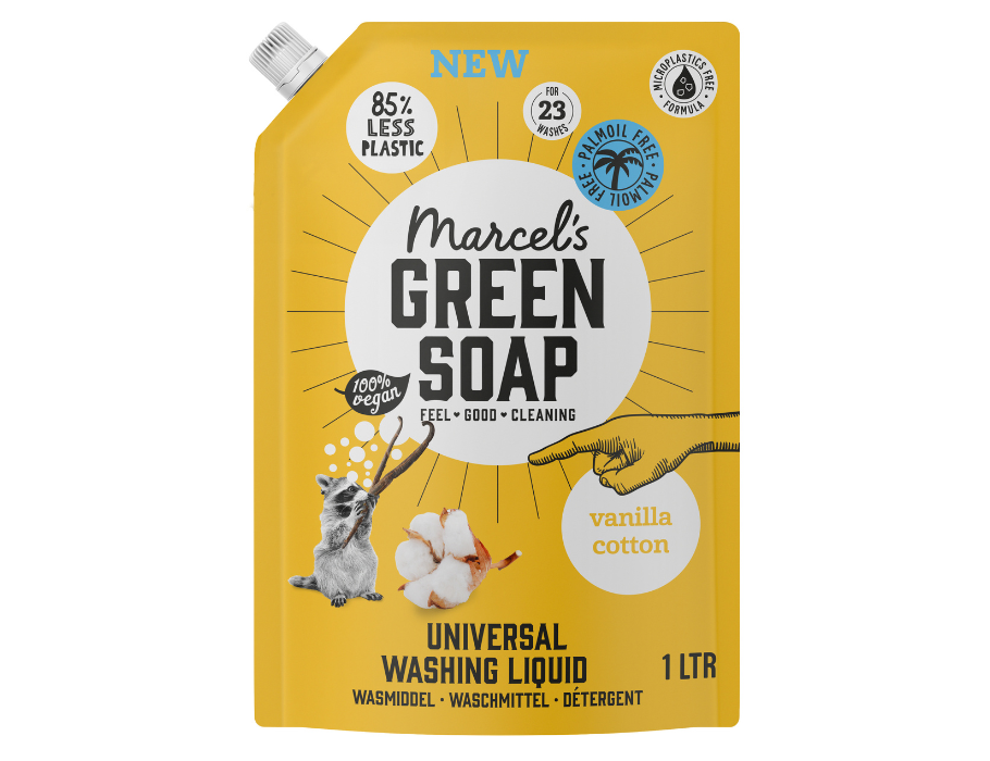 Marcels Green Soap Waschmittelfarbe Vanille -Baumwoll -Nachfüllung 1 Liter
