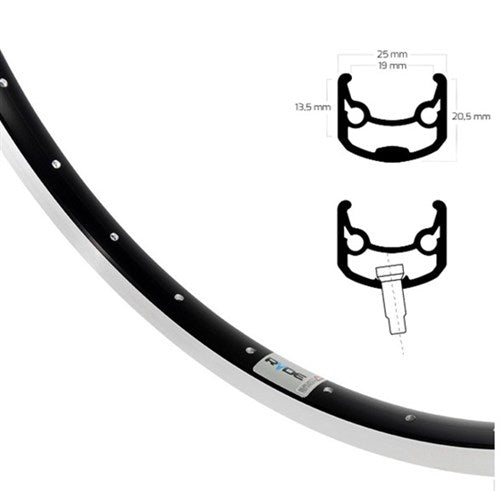 Ryde Velg 28 Zoll 622 Andra 30 Black Cut Side 36